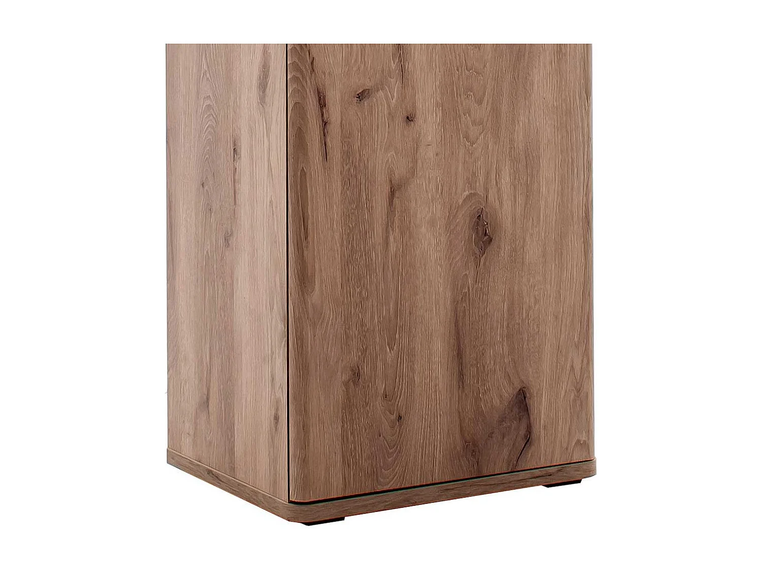 Hohe Schrank Vitrine in Wildeichefarben LED Beleuchtung