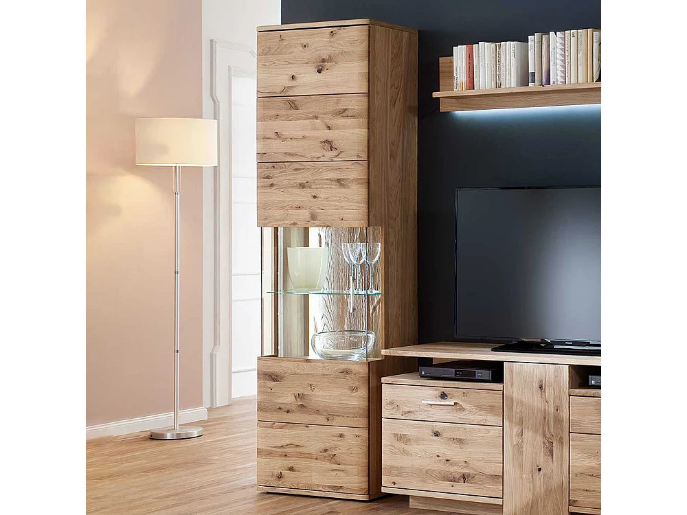 Vitrine aus Eiche Bianco geölt 1 türig