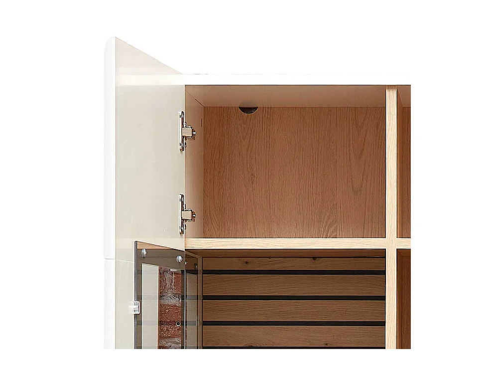 Esszimmer Vitrine zweifarbig in modernem Design 190 cm hoch