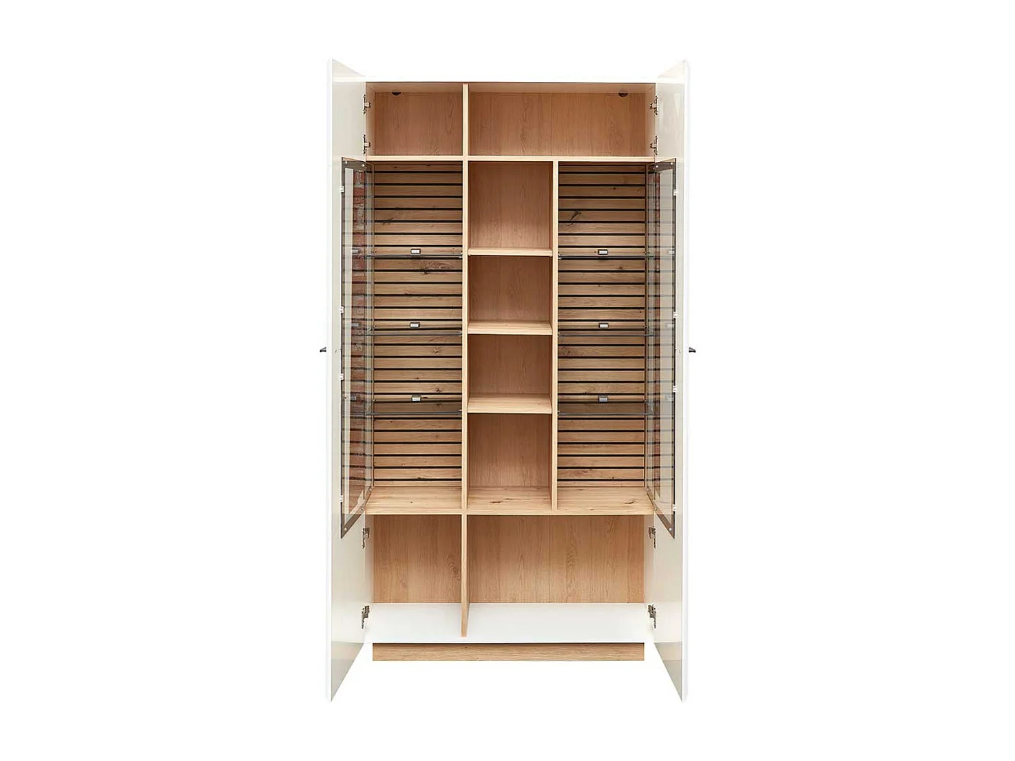 Esszimmer Vitrine zweifarbig in modernem Design 190 cm hoch