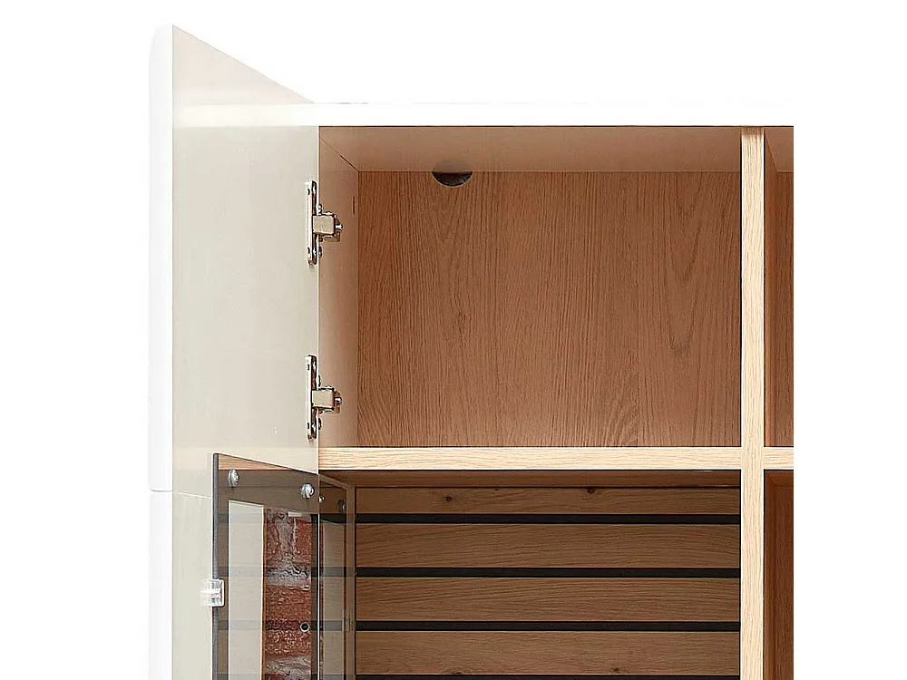 Esszimmer Vitrine zweifarbig in modernem Design 190 cm hoch