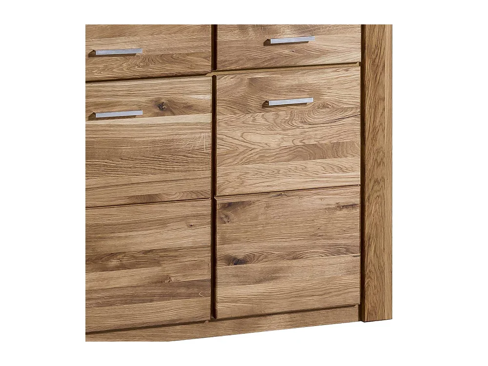 Wohnzimmer Vitrinenschrank aus Wildeiche teilmassiv 200 cm hoch