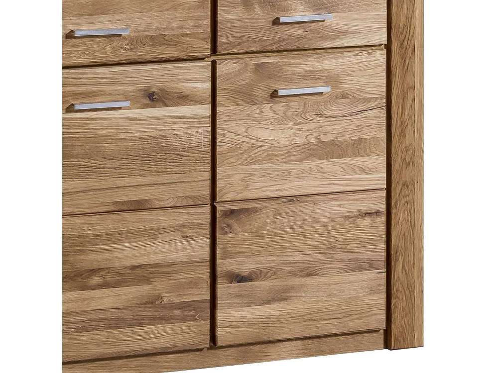 Wohnzimmer Vitrinenschrank aus Wildeiche teilmassiv 200 cm hoch