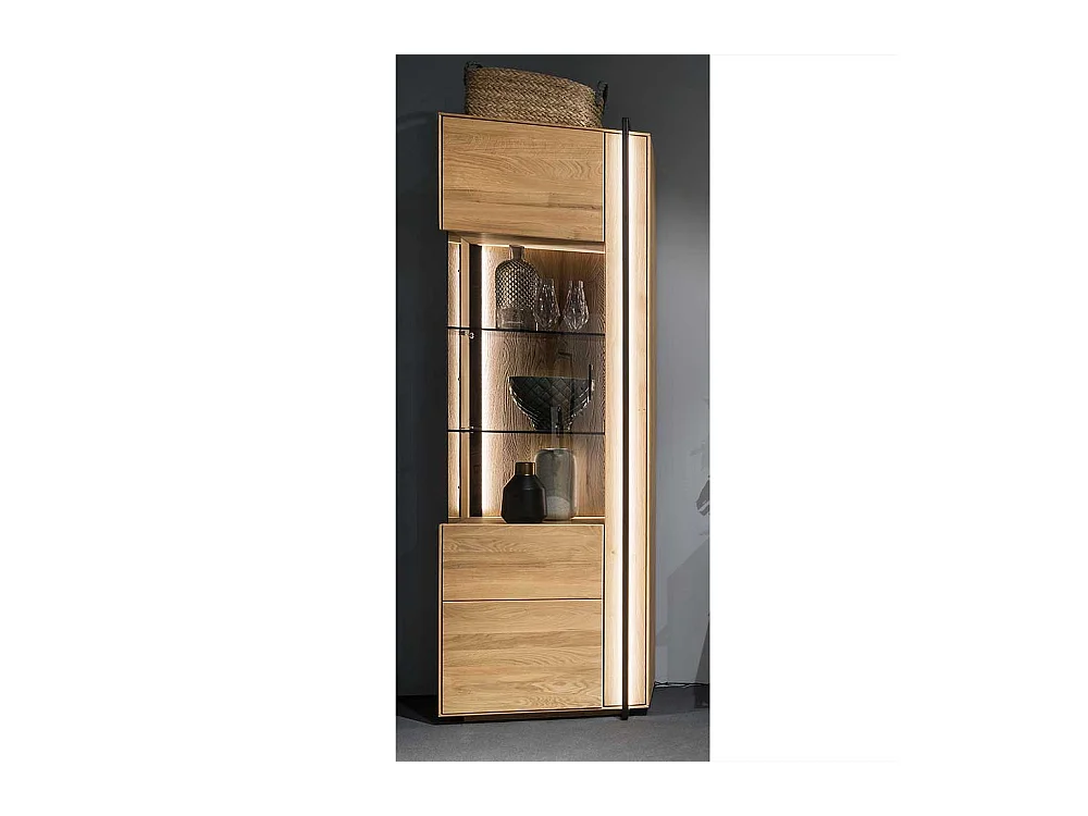 Wohnzimmer Vitrinenschrank in Asteichefarben 1 Tür mit Soft Close