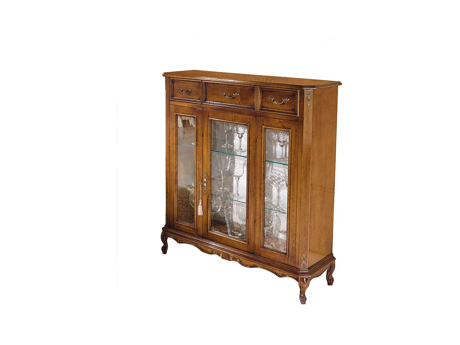 Vitrine im italienischen Design Nussbaumfarben