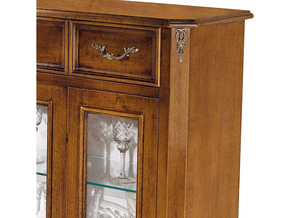 Vitrine im italienischen Design Nussbaumfarben