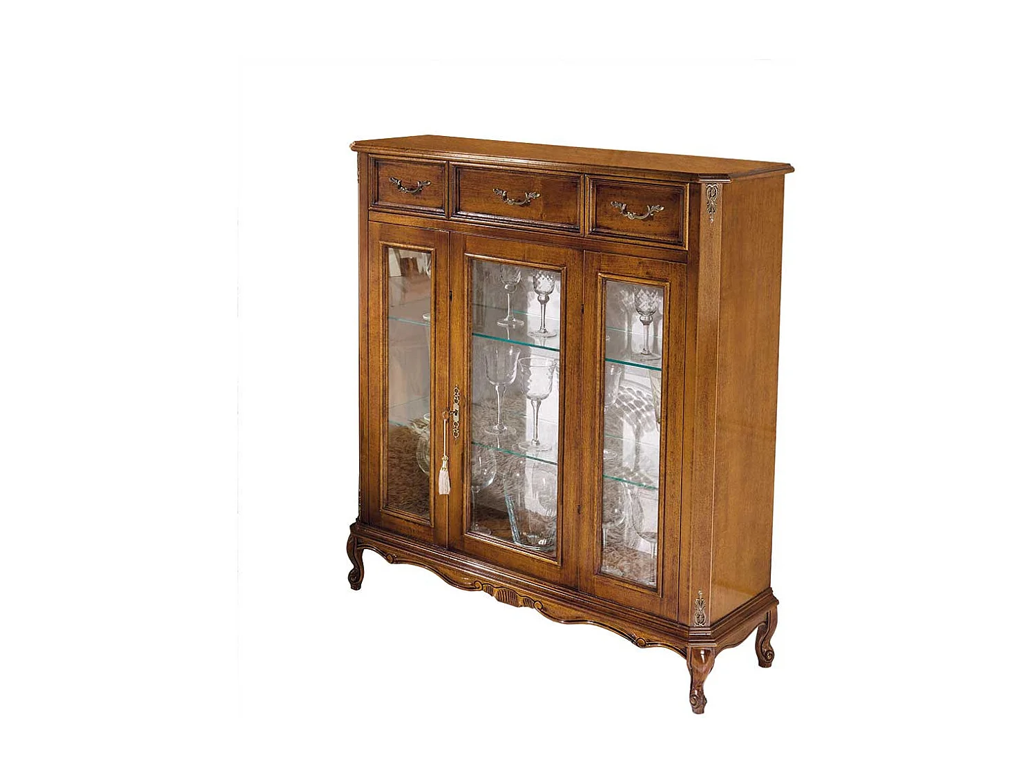 Vitrine im italienischen Design Nussbaumfarben