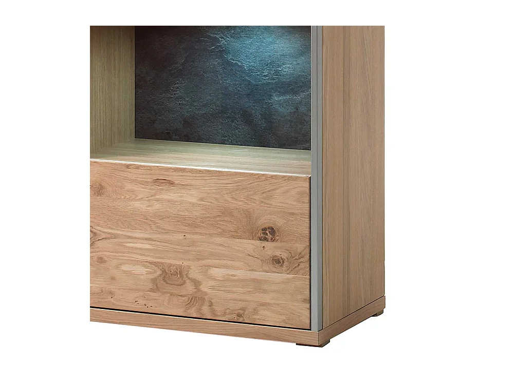 Schrank Vitrine in Asteiche Bianco furniert Landhausstil