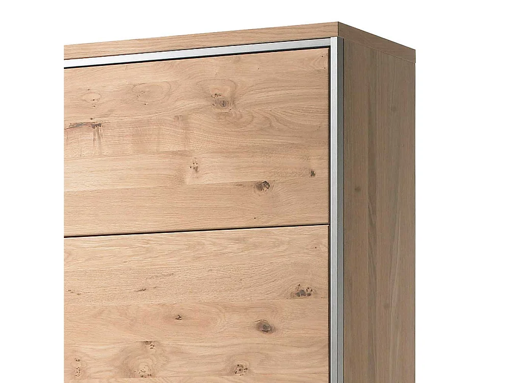 Schrank Vitrine in Asteiche Bianco furniert Landhausstil