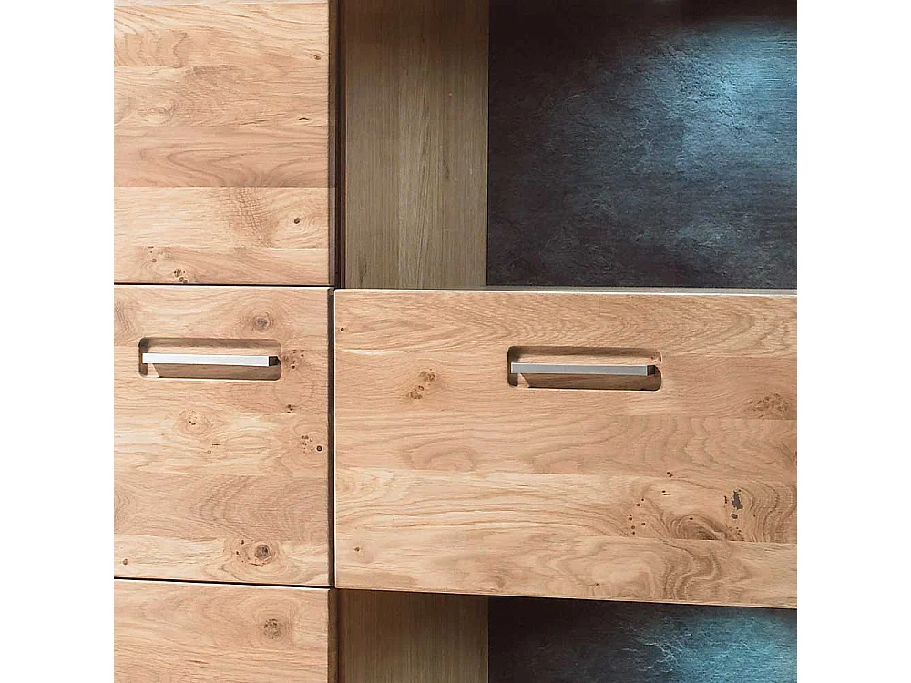 Schrank Vitrine in Asteiche Bianco furniert Landhausstil