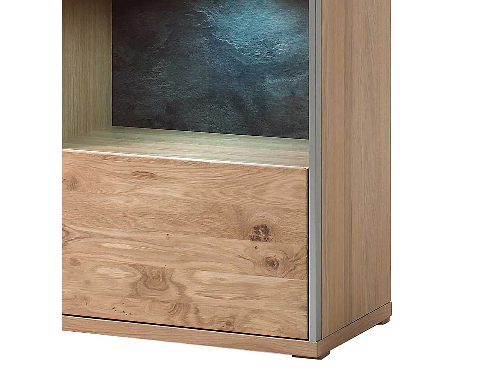 Schrank Vitrine in Asteiche Bianco furniert Landhausstil