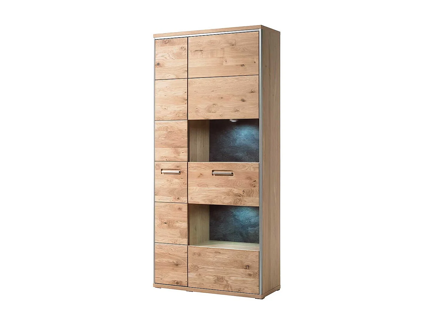 Schrank Vitrine in Asteiche Bianco furniert Landhausstil