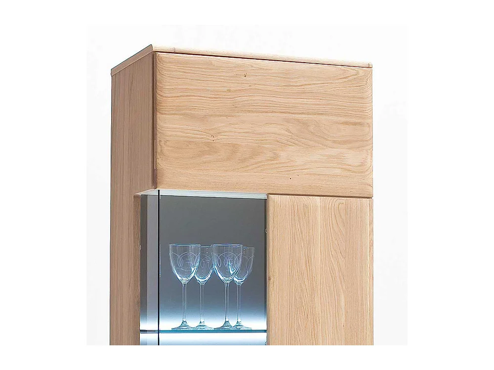 Wohnwand Vitrine aus Eiche Bianco 60 cm