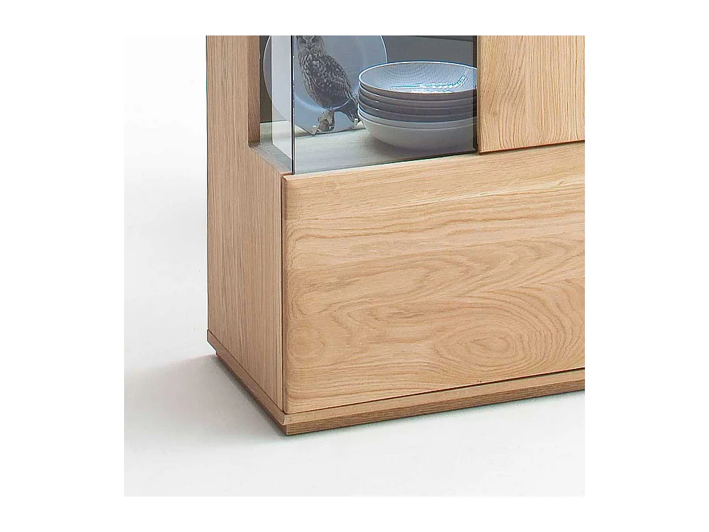 Wohnwand Vitrine aus Eiche Bianco 60 cm