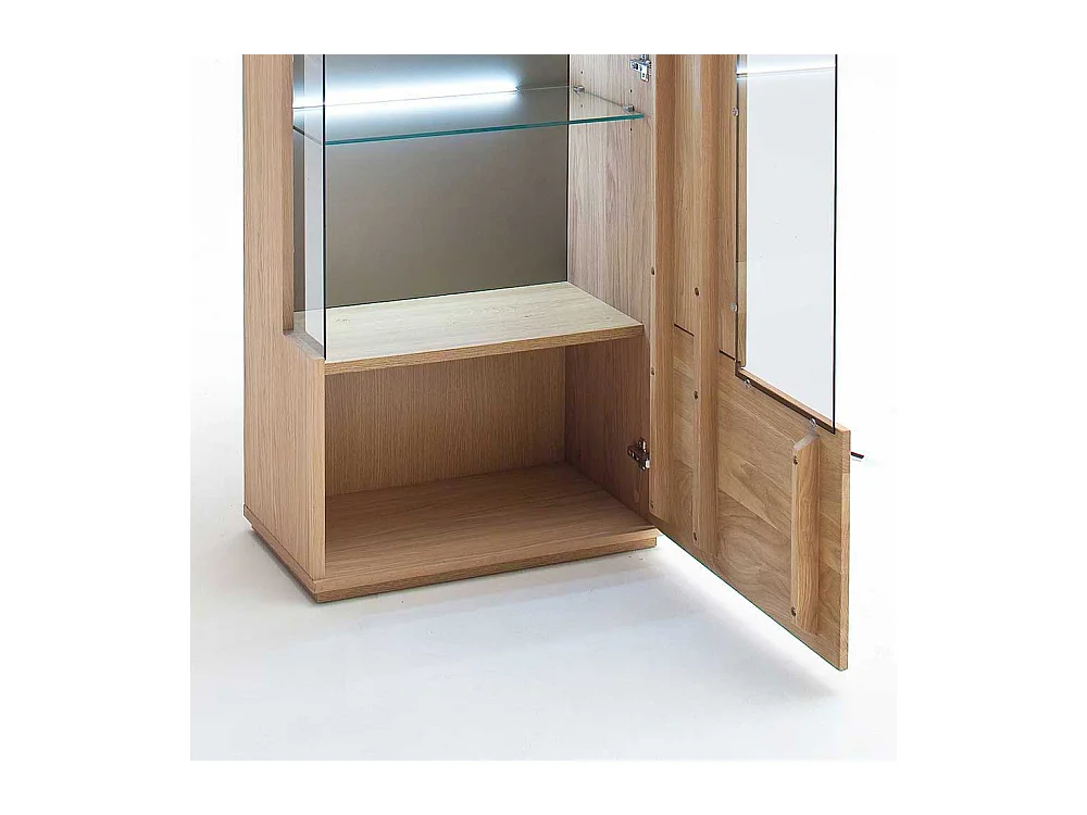 Wohnwand Vitrine aus Eiche Bianco 60 cm