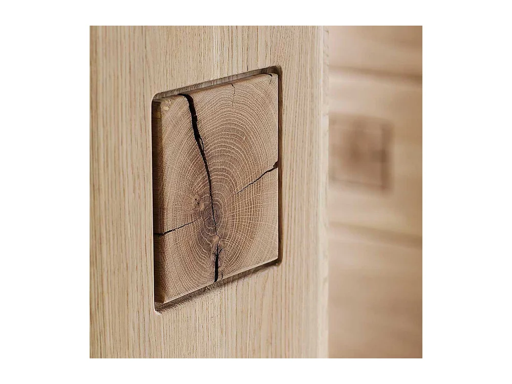 Wohnwand Vitrine aus Eiche Bianco 60 cm