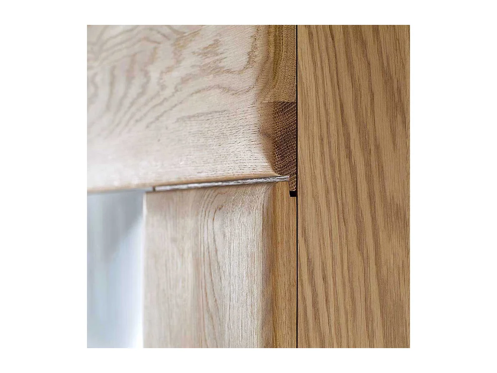 Wohnwand Vitrine aus Eiche Bianco 60 cm