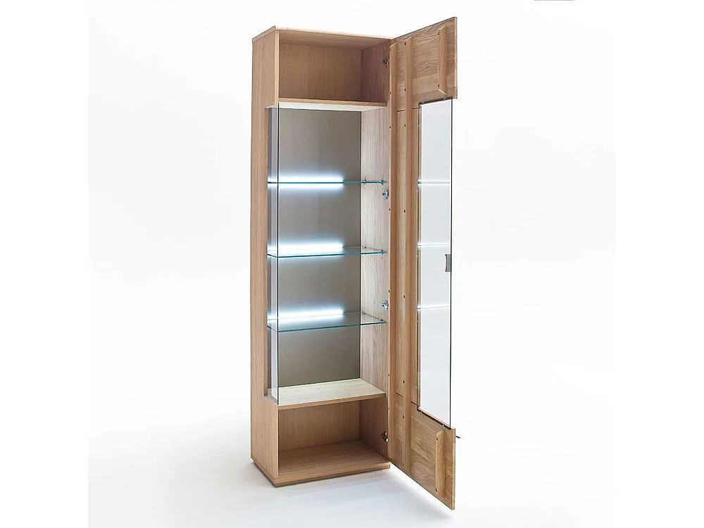Wohnwand Vitrine aus Eiche Bianco 60 cm