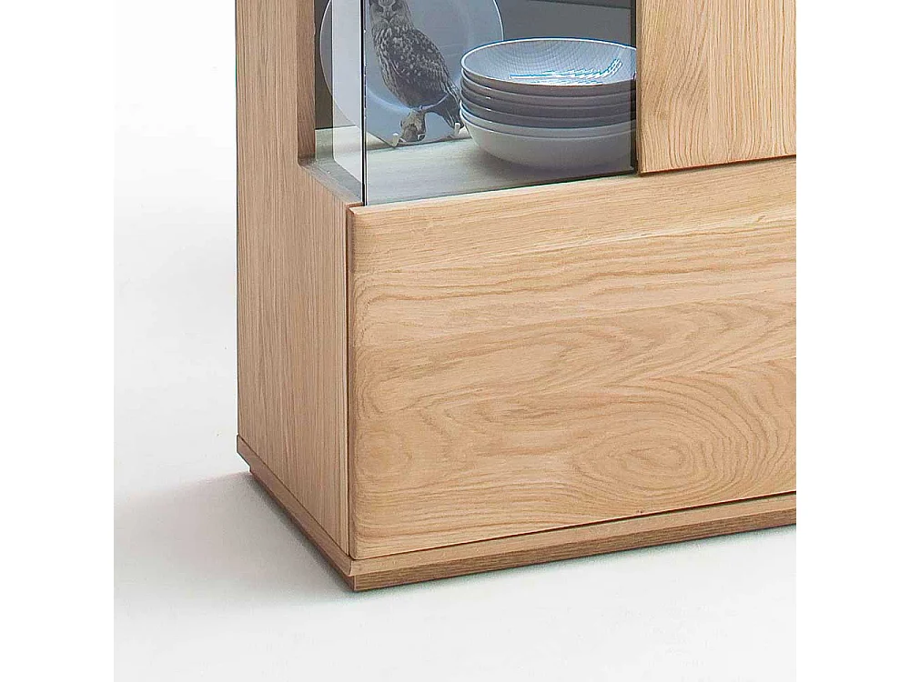 Wohnwand Vitrine aus Eiche Bianco 60 cm