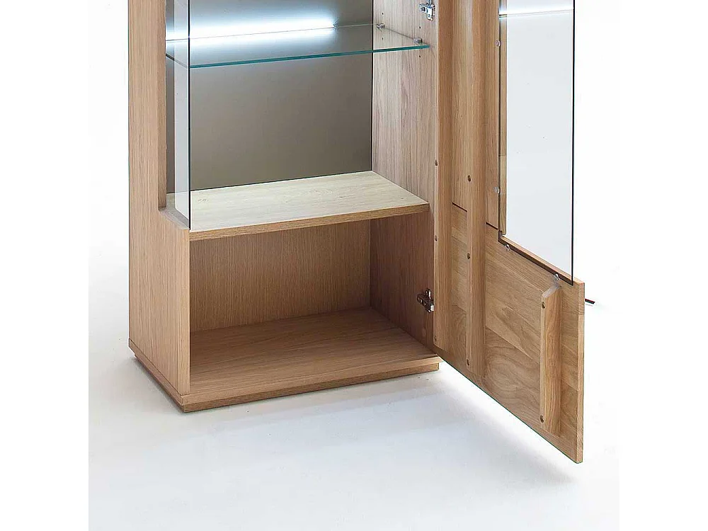 Wohnwand Vitrine aus Eiche Bianco 60 cm