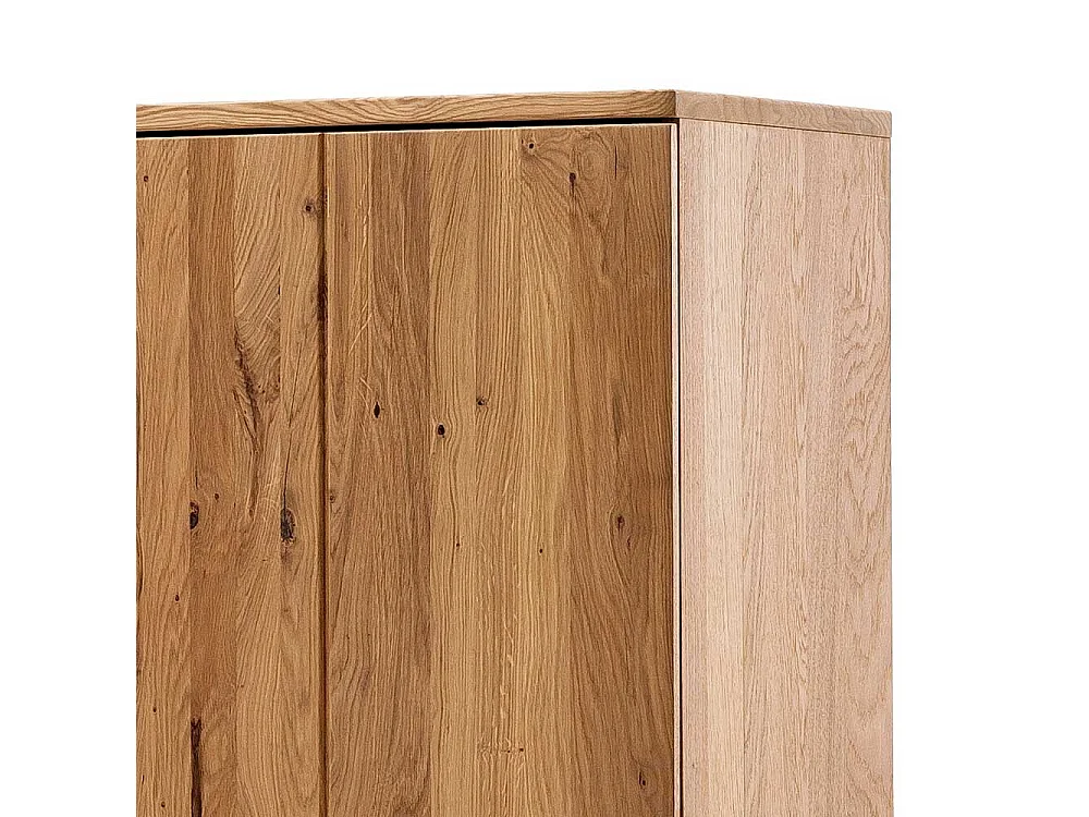 Vitrine in Balkeneiche Bianco furniert 60 cm breit