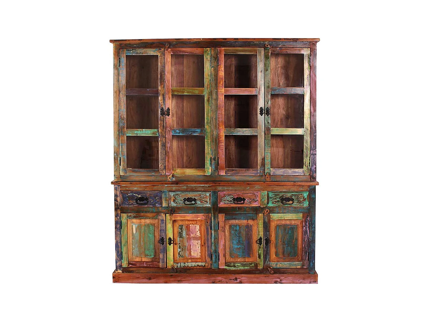 Wohnzimmer Vitrinenschrank in Bunt Shabby Chic Stil