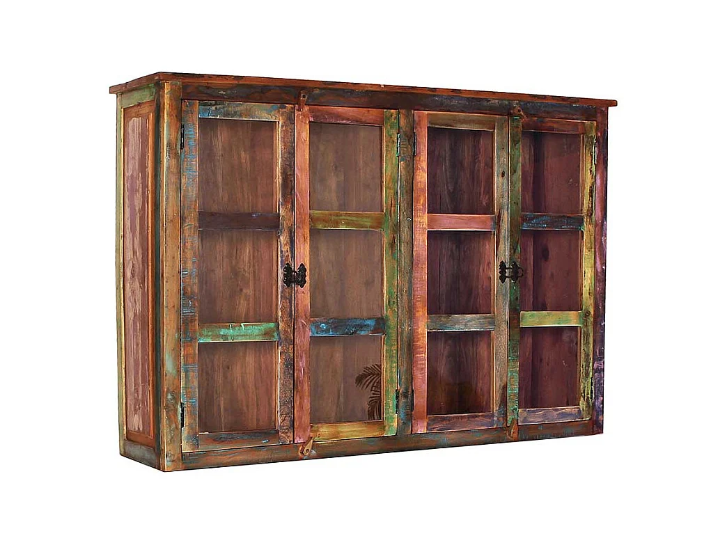 Wohnzimmer Vitrinenschrank in Bunt Shabby Chic Stil