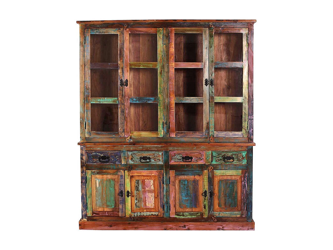 Wohnzimmer Vitrinenschrank in Bunt Shabby Chic Stil