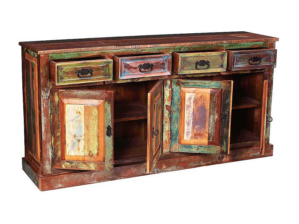 Wohnzimmer Vitrinenschrank in Bunt Shabby Chic Stil