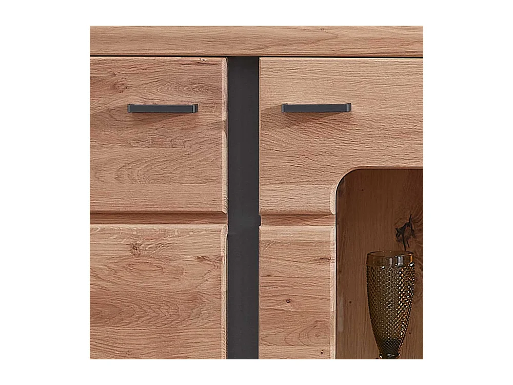 Moderner Vitrinenschrank in Eschefarben Wildeichefarben