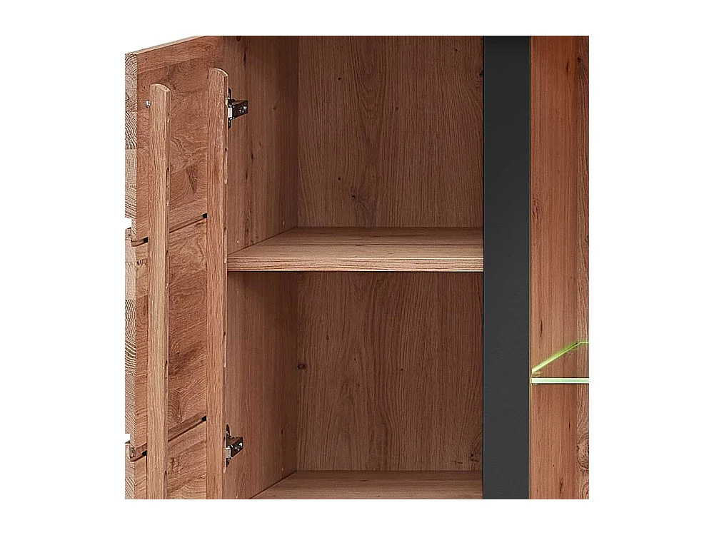 Moderner Vitrinenschrank in Eschefarben Wildeichefarben