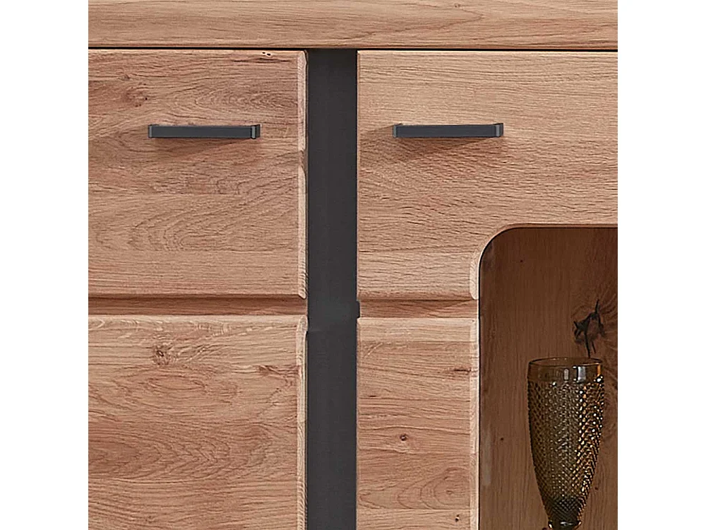 Moderner Vitrinenschrank in Eschefarben Wildeichefarben