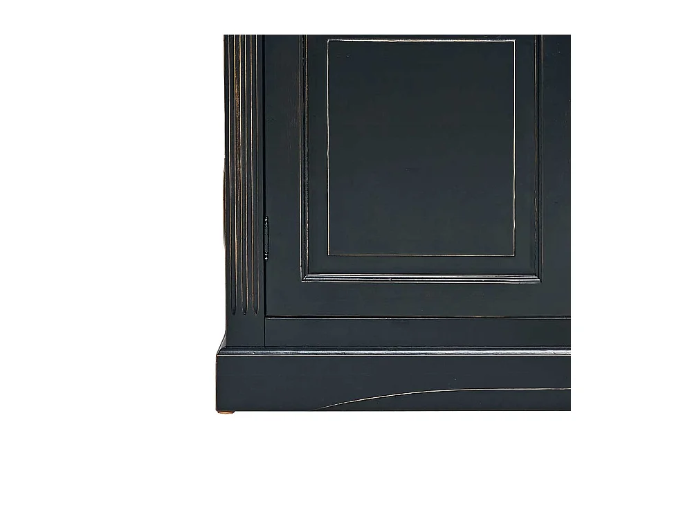 Vitrine in Schwarz Fichte Massivholz