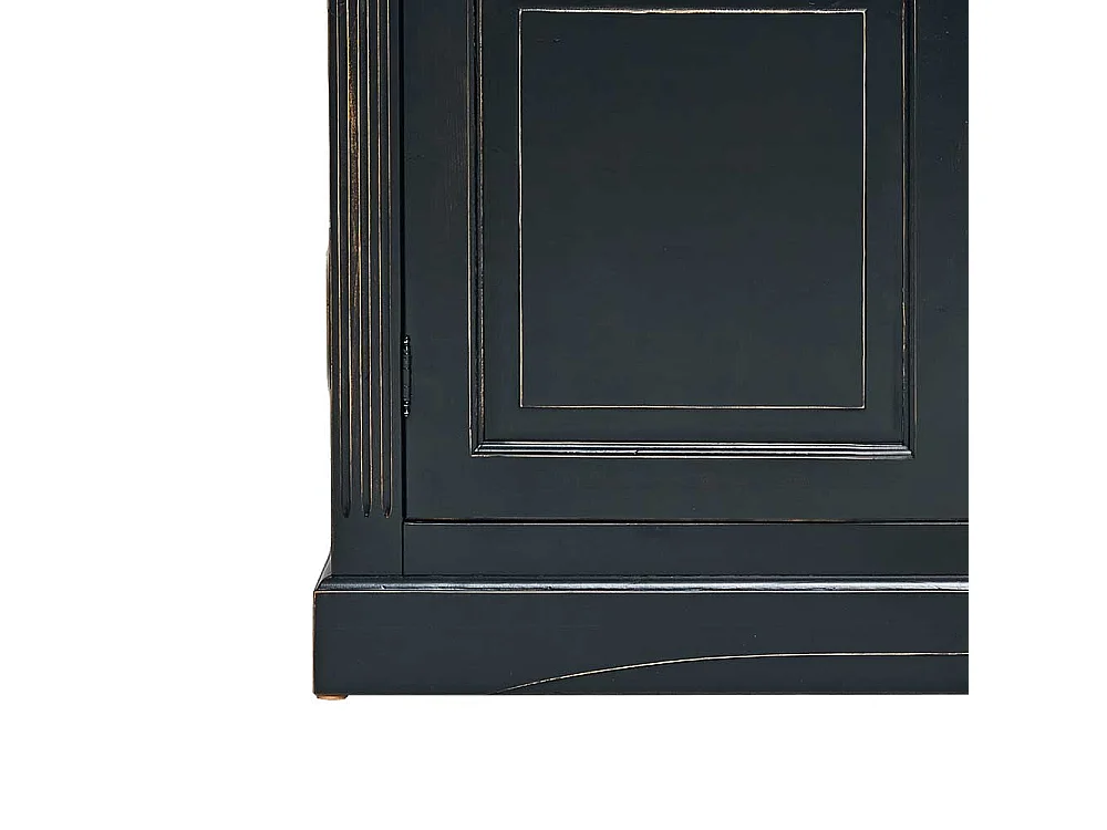 Vitrine in Schwarz Fichte Massivholz