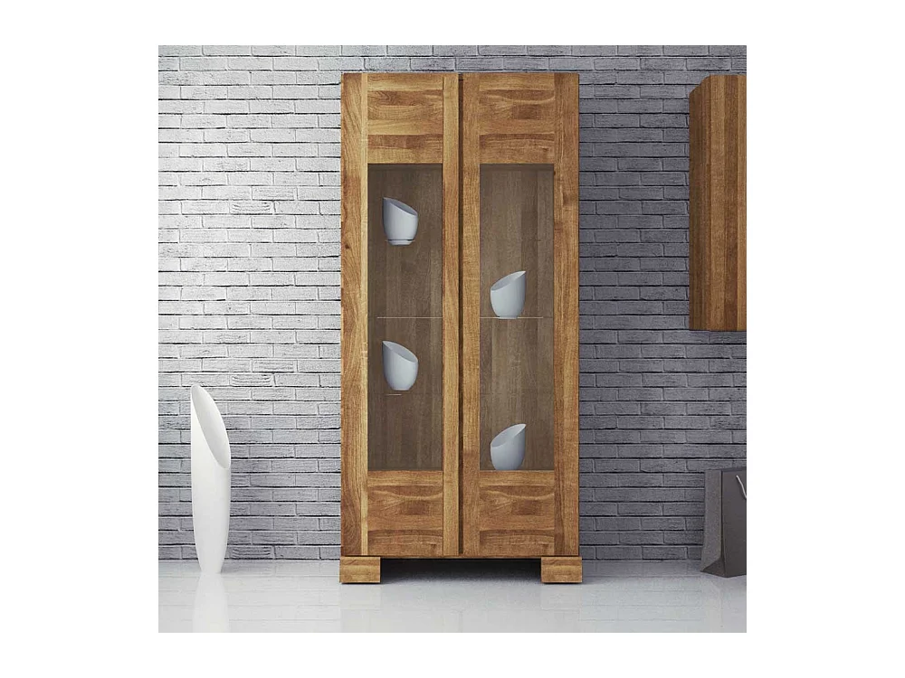 Esszimmer Vitrine aus Wildeiche Massivholz 90 cm
