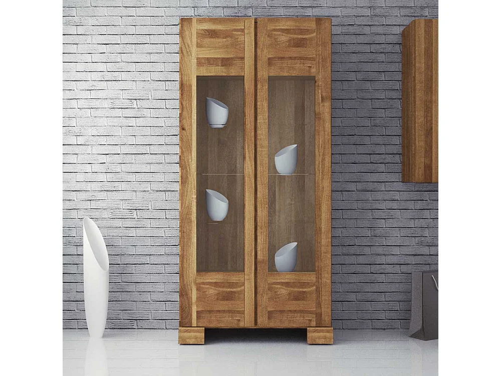 Esszimmer Vitrine aus Wildeiche Massivholz 90 cm
