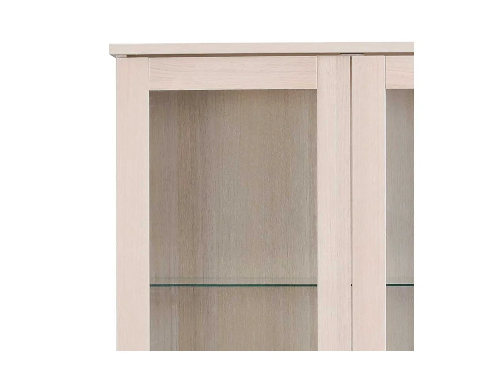 Vitrine in Eiche White Wash teilmassiv 185 cm