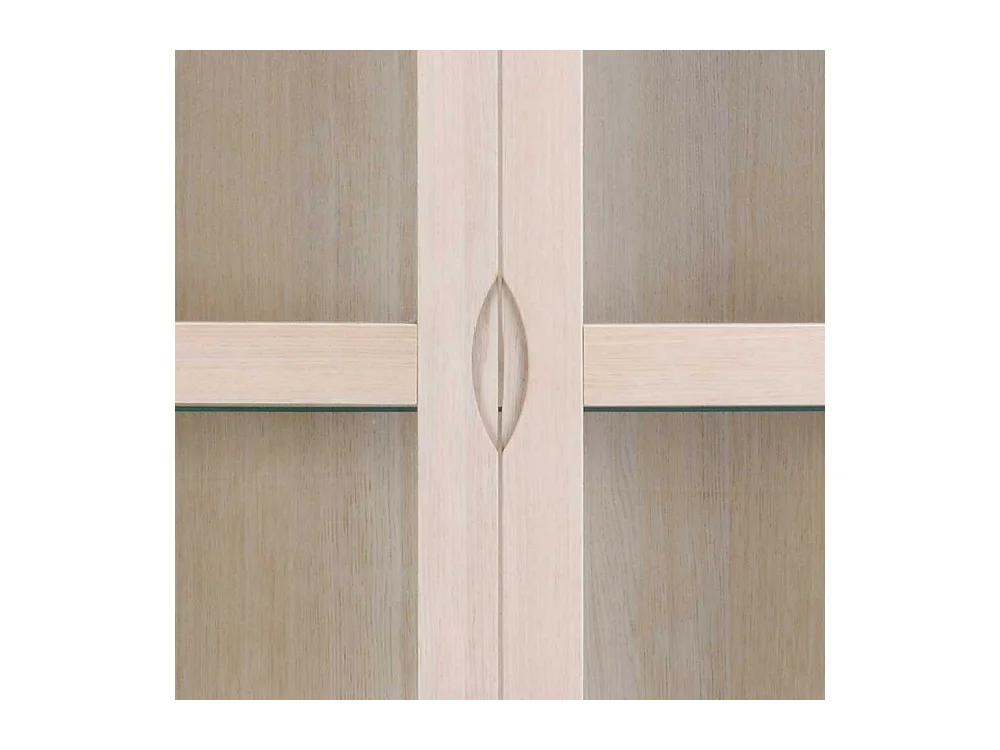 Vitrine in Eiche White Wash teilmassiv 185 cm