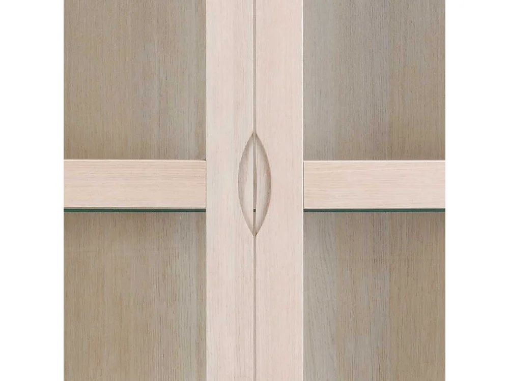 Vitrine in Eiche White Wash teilmassiv 185 cm