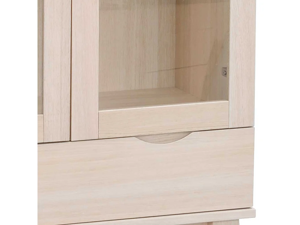 Vitrine in Eiche White Wash teilmassiv 185 cm