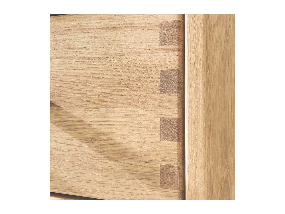 Wohnzimmer Vitrine in Eiche Bianco massiv einer Glastür