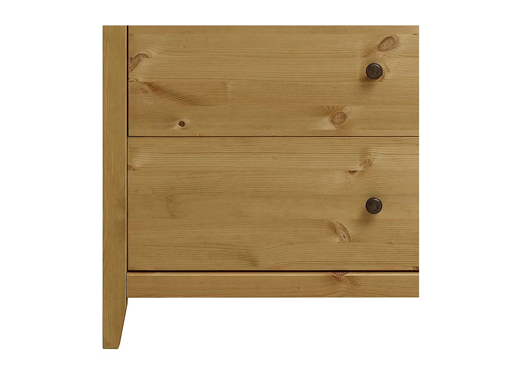 Esszimmer Vitrinenschrank aus Kiefer Massivholz zwei Schubladen