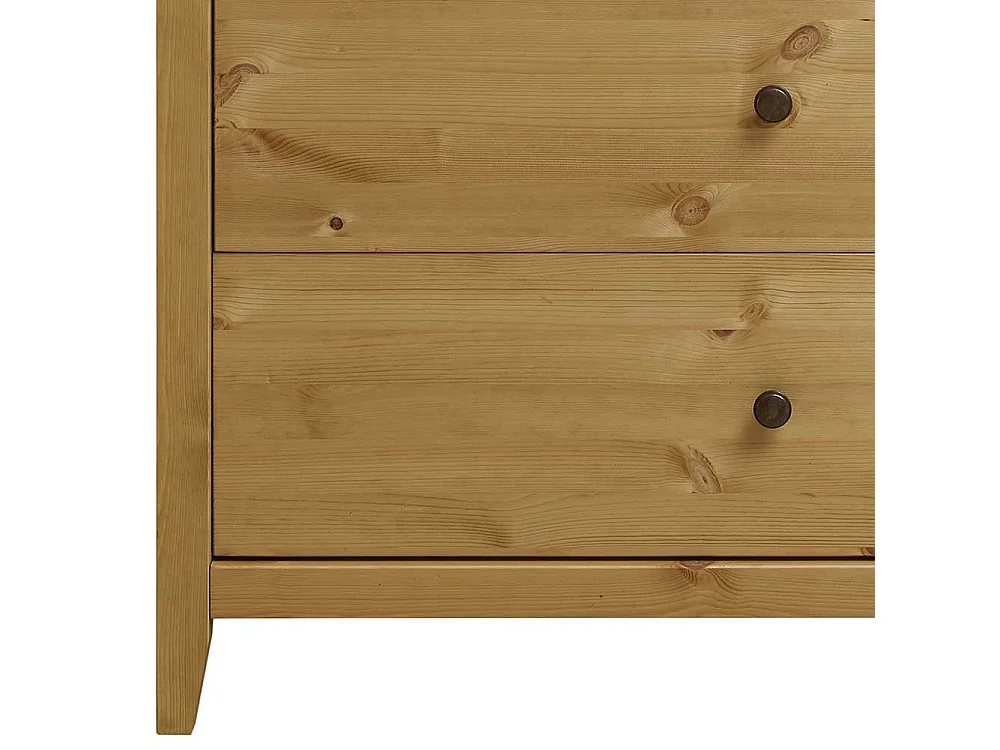 Esszimmer Vitrinenschrank aus Kiefer Massivholz zwei Schubladen