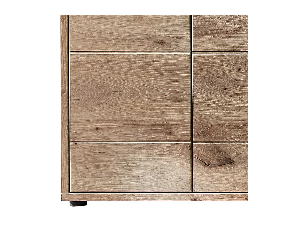 Esszimmer Highboard Vitrine in Wildeichefarben LED Beleuchtung