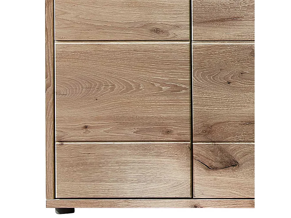 Esszimmer Highboard Vitrine in Wildeichefarben LED Beleuchtung