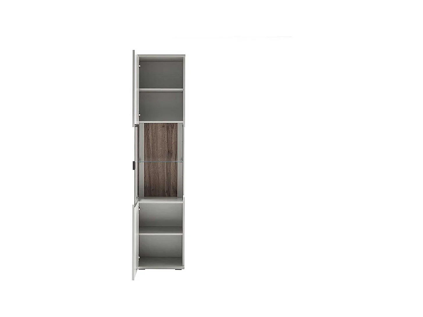 Schrank Vitrine modern 199 cm hoch lichtgrau melaminbeschichtet