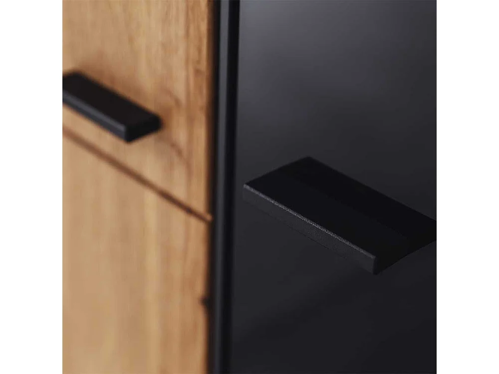 Wohnzimmer Vitrinenschrank 2-türig in Wildeichefarben Anthrazit