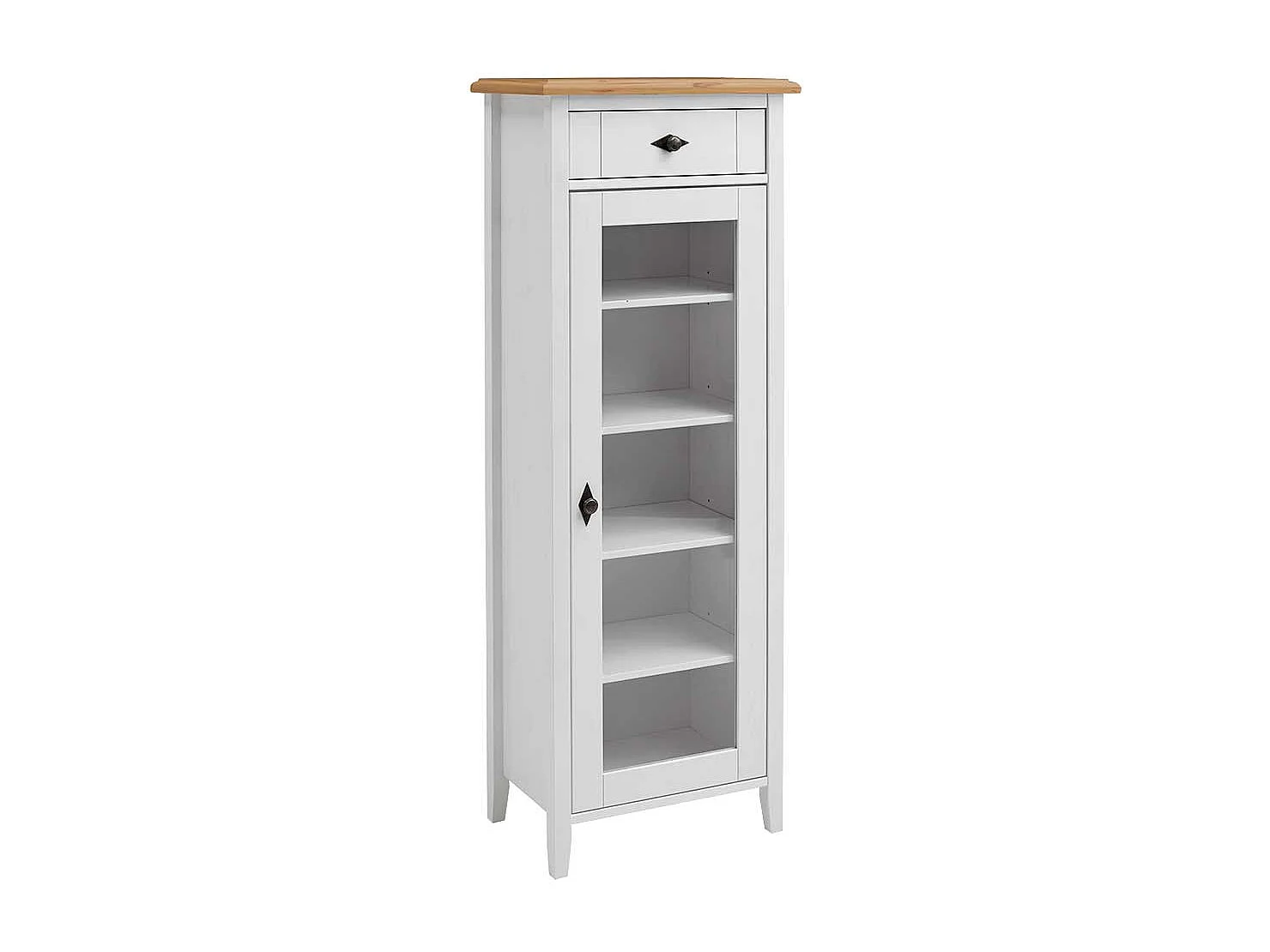 Badezimmer Vitrine in Weiß Kiefer teilmassiv 55 cm breit