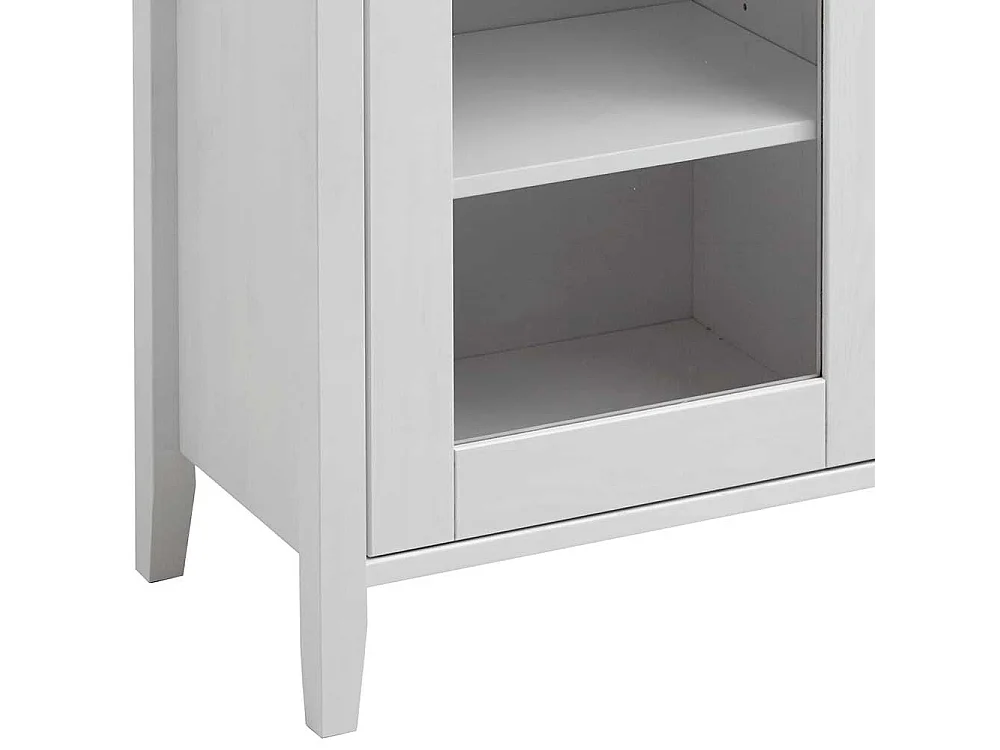 Badezimmer Vitrine in Weiß Kiefer teilmassiv 55 cm breit