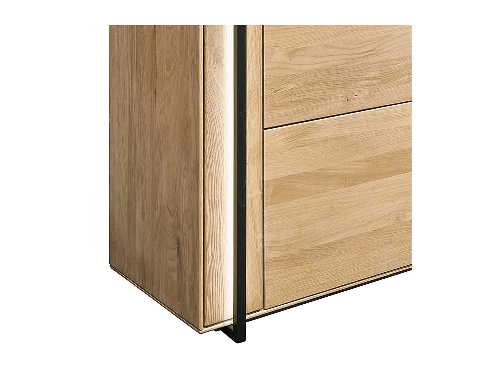 XL Schrank Vitrine in Asteichefarben Massivholz und Glas